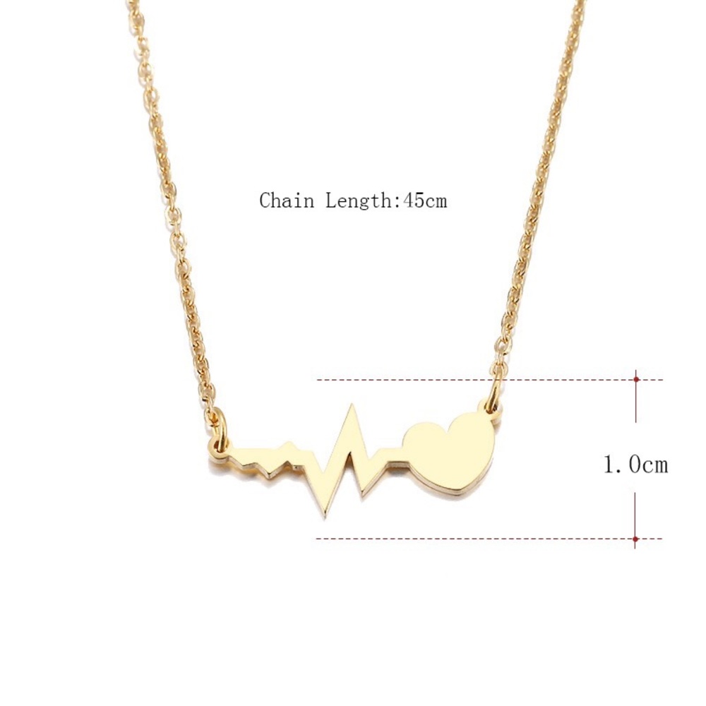 Heartbeat Love Stainless Steel Necklace - Picture 4 of 4